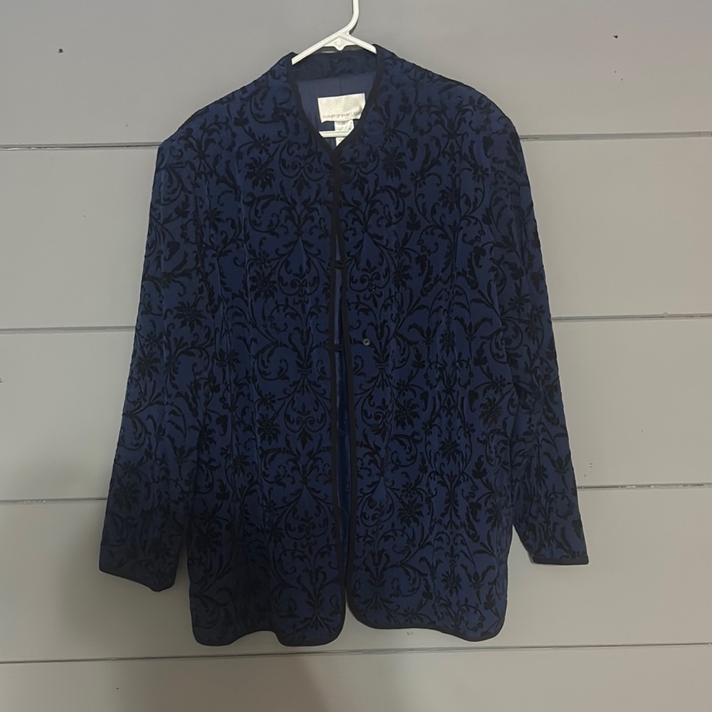 Blue and Black Floral Jacket